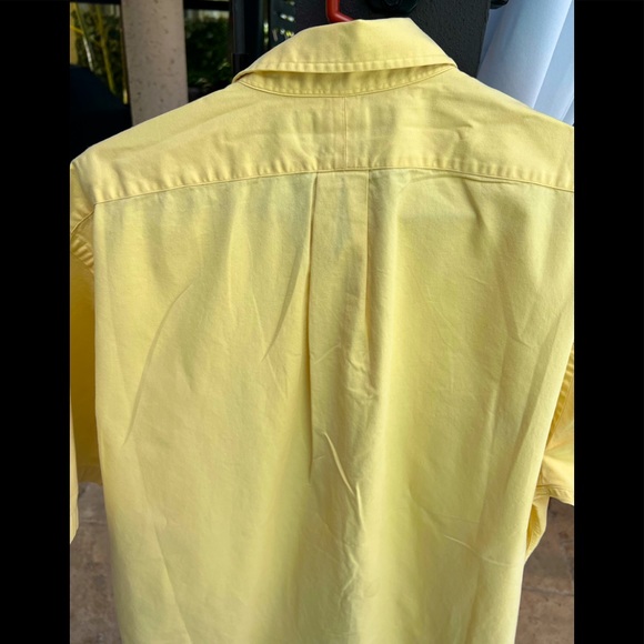 Vintage Ralph Lauren Blaire Yellow Short Sleeve Button Down Collar Shirt Sz L - Picture 7 of 7